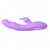 Rabbit Vibrator with Double Tapping Function, 7 Tapping & 7 Vibrating Functions, Silicone, PURPLE